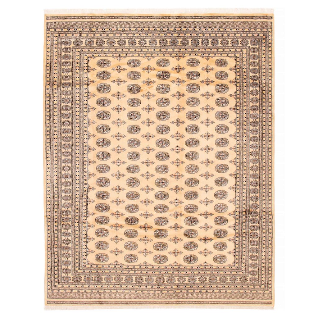ECARPETGALLERY Hand-knotted Finest Peshawar Bokhara Ivory Wool Rug - 8'1 x 10'2
