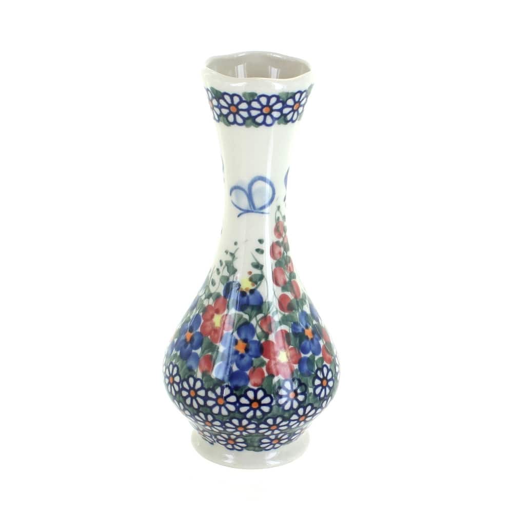Blue Rose Polish Pottery 145 Vena Small Bud Vase