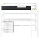 preview thumbnail 11 of 10, Artsy Twin Size Loft Bed with Desk, Blackboard, Storage Box, Shelf and 3 Drawers, Safety Guaranteed & Maximized Space, White