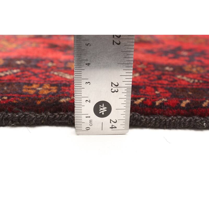 ECARPETGALLERY Hand-knotted Teimani Dark Red Wool Rug - 4'0 x 6'11