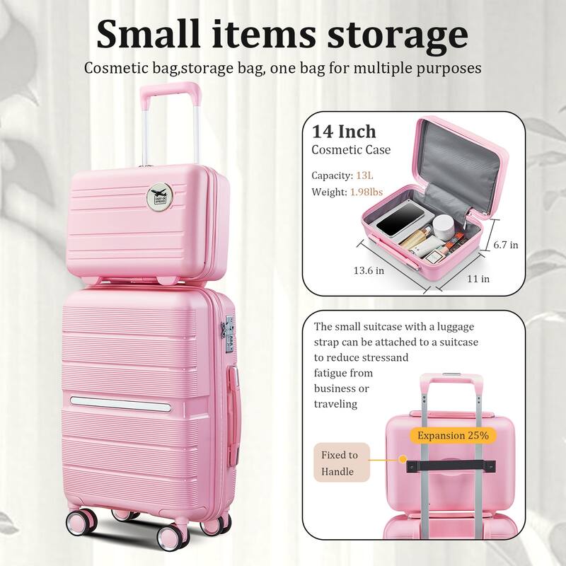 Luggage Sets 4 Piece(14/20/24/28) PP Lightweight & Durable Expandable Suitcase