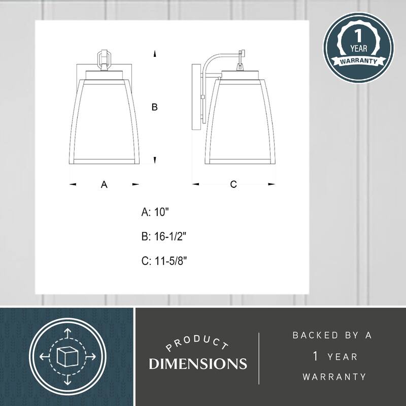 Granville 3 Light Bronze Geometric Outdoor Wall Lantern Clear Glass - 10-in W x 16.5-in H x 11.75-in D