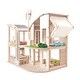 preview thumbnail 1 of 6, PlanToys Green Wooden Dollhouse With Furniture - Assorted Assorted - Assembly Required - Kids