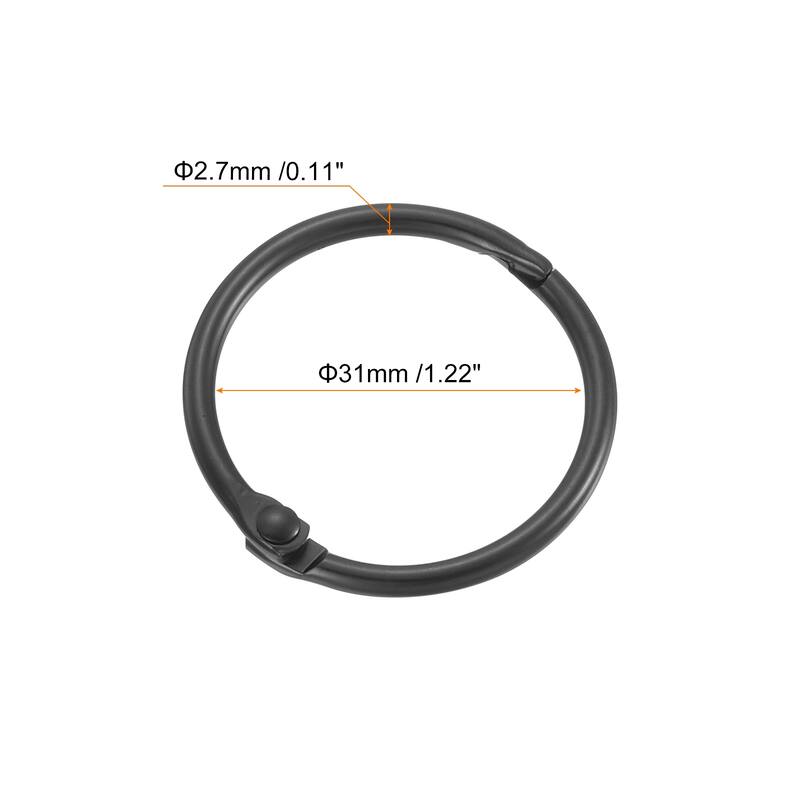 Shower Curtain Rings, 6pcs - Loose Leaf Binder Rings