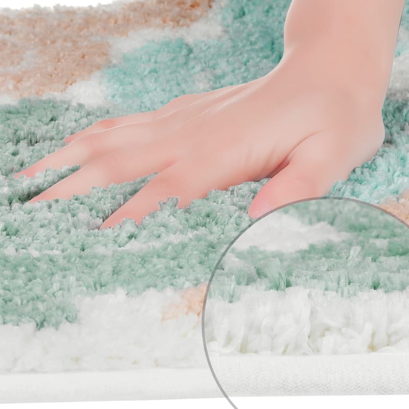 Non Slip Bath Mat for Bathroom Absorbent Fluffy Soft Bathroom Mat Microfiber Bathroom Floor Rug