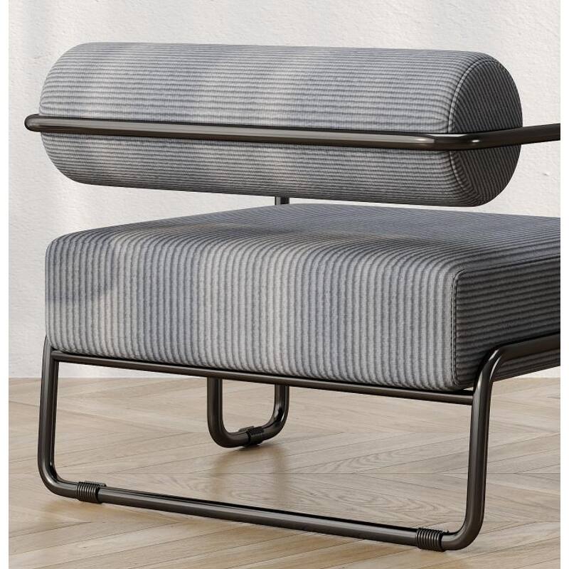 Living Room Iron Accent Chair,Corduroy Upholstered Arm Chair