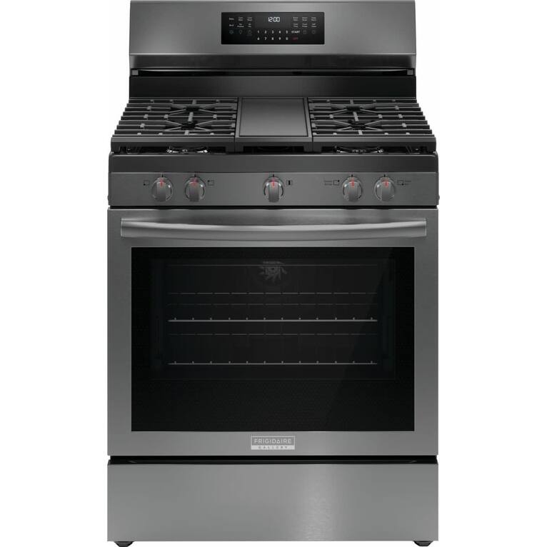 Frigidaire GCRG3060B Gallery 30" Wide 5.1 Cu. Ft. Free Standing Gas - Black Stainless Steel