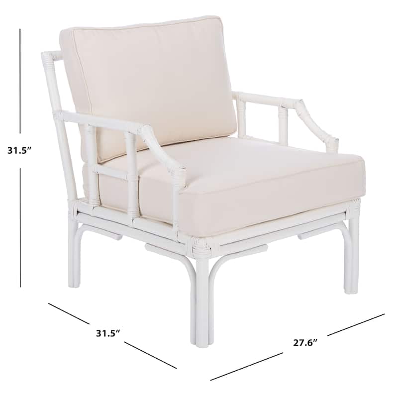 SAFAVIEH Maudie Rattan Accent Chair - 27.6" W x 31.5" L x 31.5" H - 28Wx32Dx32H