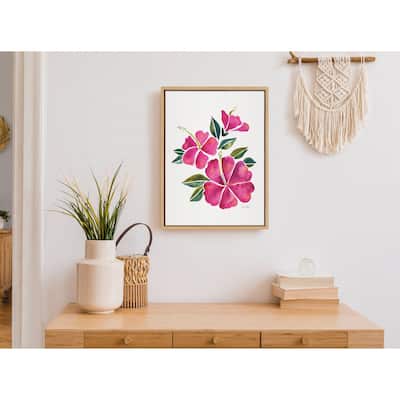 Kate and Laurel Sylvie Hibiscus Bloom Framed Canvas by Cat Coquillette