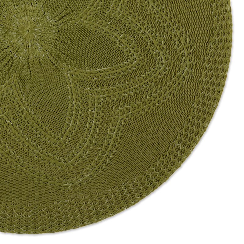 DII Honey Gold Floral Woven Round Placemat (Set of 6)