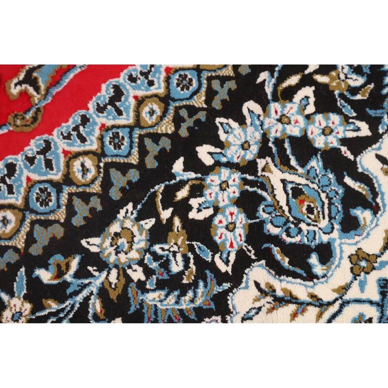 Traditional Floral Red Kashan Turkish Rug Machine-Made Carpet - 9'6" x 12'11"