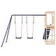 preview thumbnail 6 of 15, vidaXL Swing Set Outdoor Backyard Wooden Playground Equipment for Kids Age 3-8