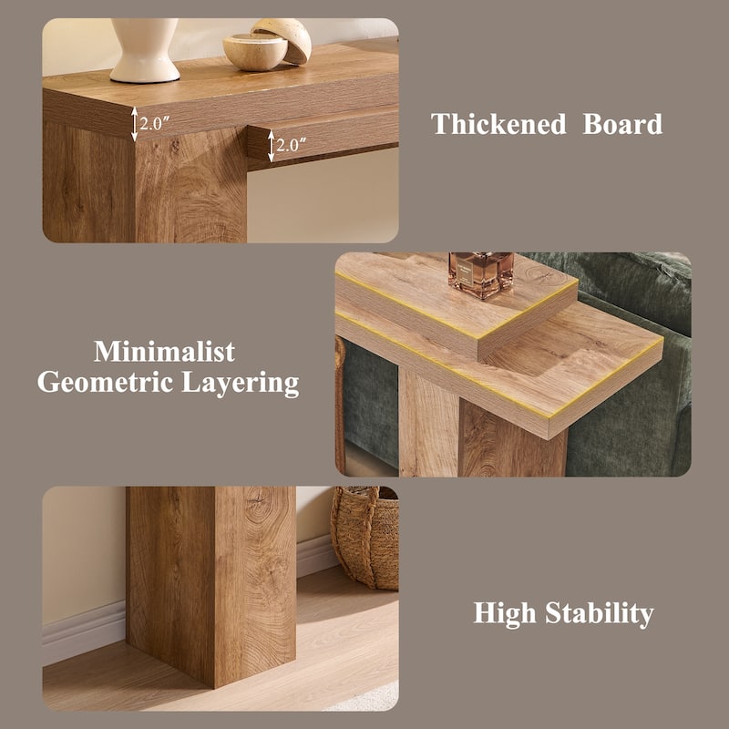 Modern Entryway Table, Wood Sofa Table Behind The Couch, Narrow Table