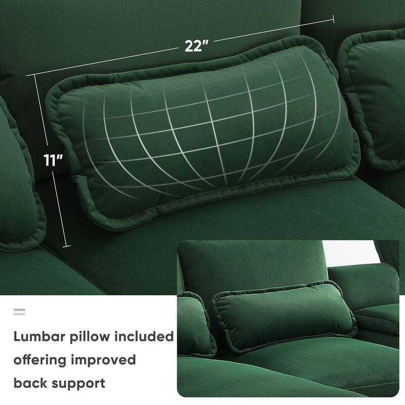 123"W modern u-shaped living room upholstered sofa with console, cup holders and USB ports