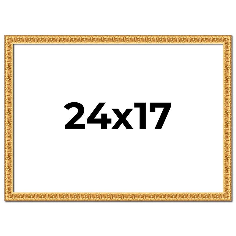 24x17 Frame Gold Real Wood Picture Frame Width 1 inches | Interior