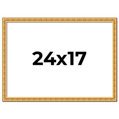 24x17 Frame Gold Real Wood Picture Frame Width 1 inches | Interior