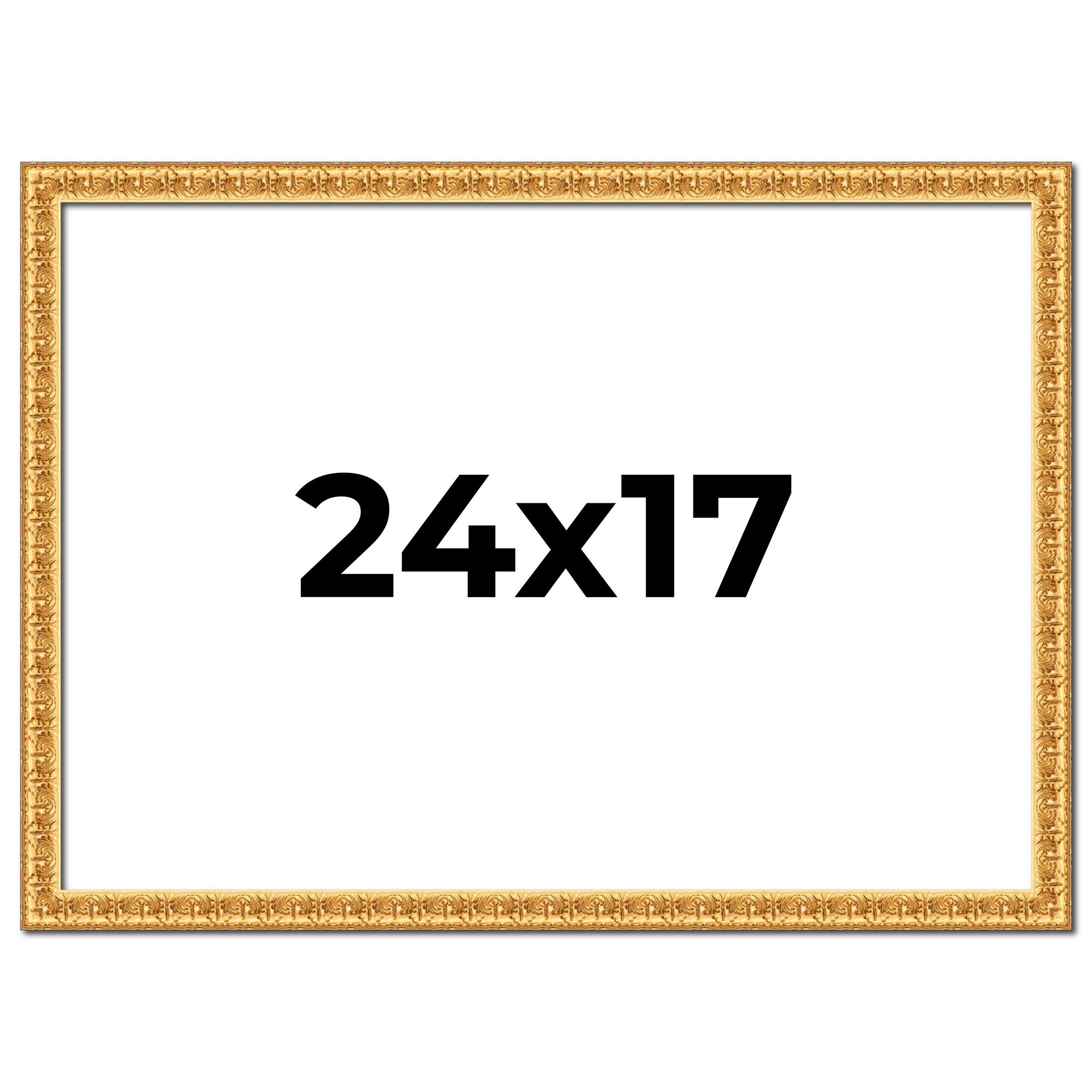 24x17 Frame Gold Real Wood Picture Frame Width 1 inches | Interior