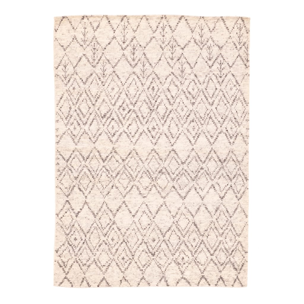 ECARPETGALLERY Hand-knotted Tangier Ivory Wool Rug - 5'4 x 7'7