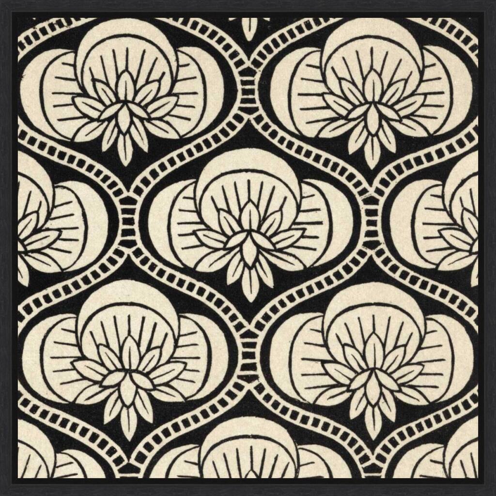 Ornamental Tile Motif No. 1 by Vision Studio (22 x 22 in.), Framed Canvas Wall Art Print