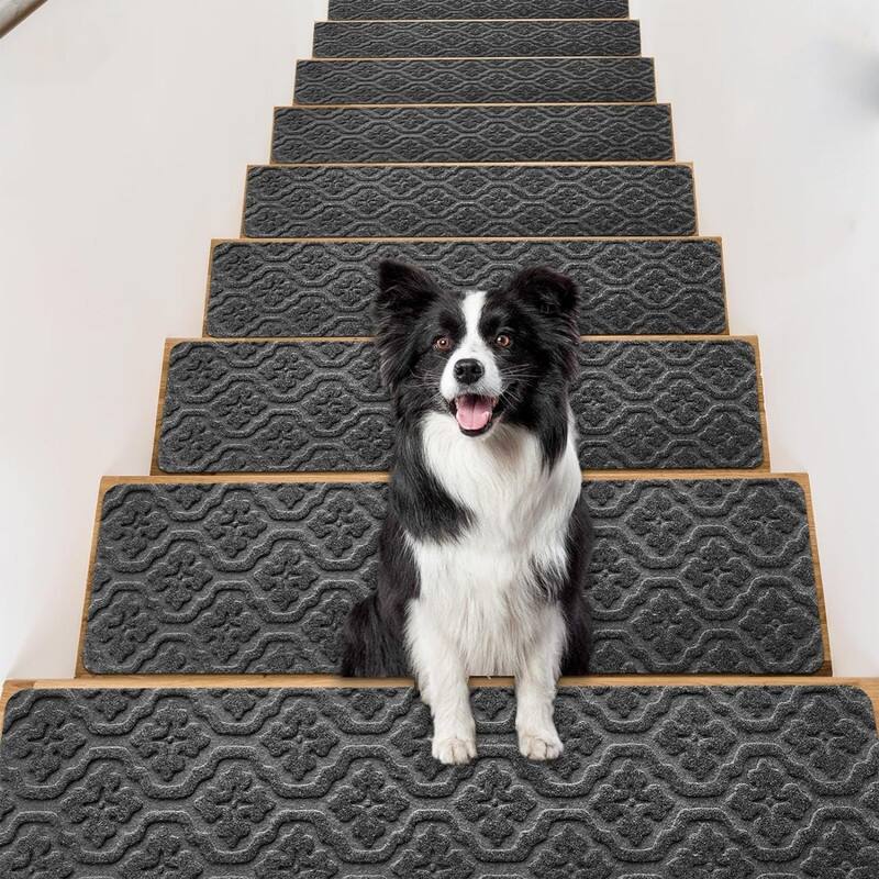 Non Slip Stairs Carpet Tape Peel,15 pcs Petal-grey - 6' x 7'