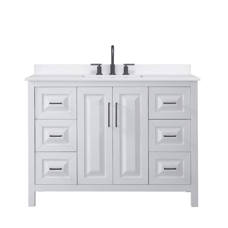 Daria 48-inch Single Vanity, 3 Hole Quartz Top