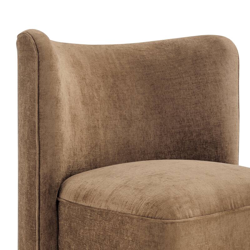 NPD Furniture Morraine Chenille Dining Chair with Casters