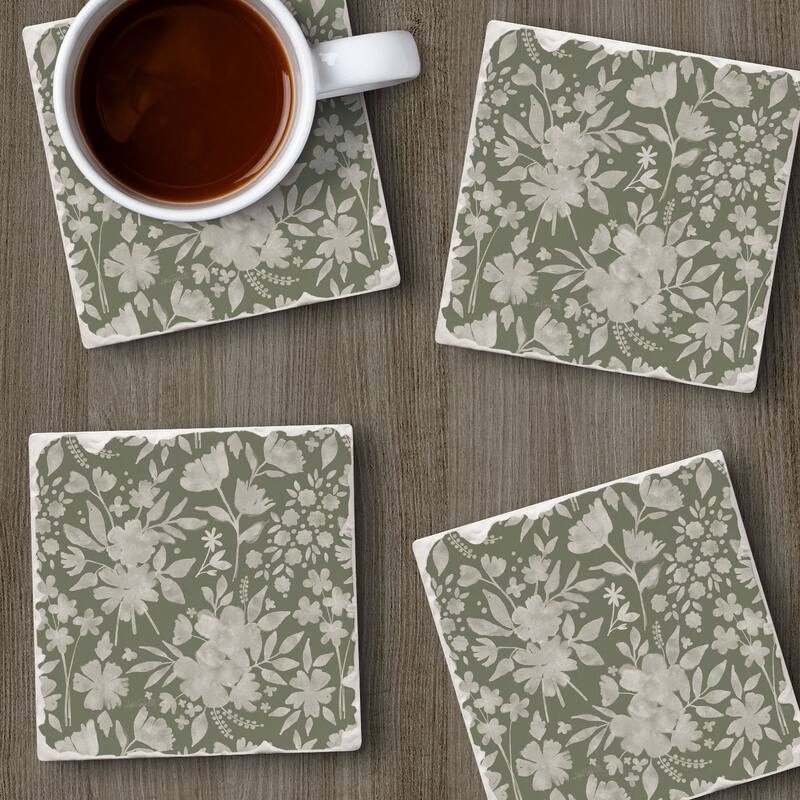Wild Apple Graphics 4-Pack Tumbled Tile Stone Coasters with Protective Cork Backing Manufactured in The USA