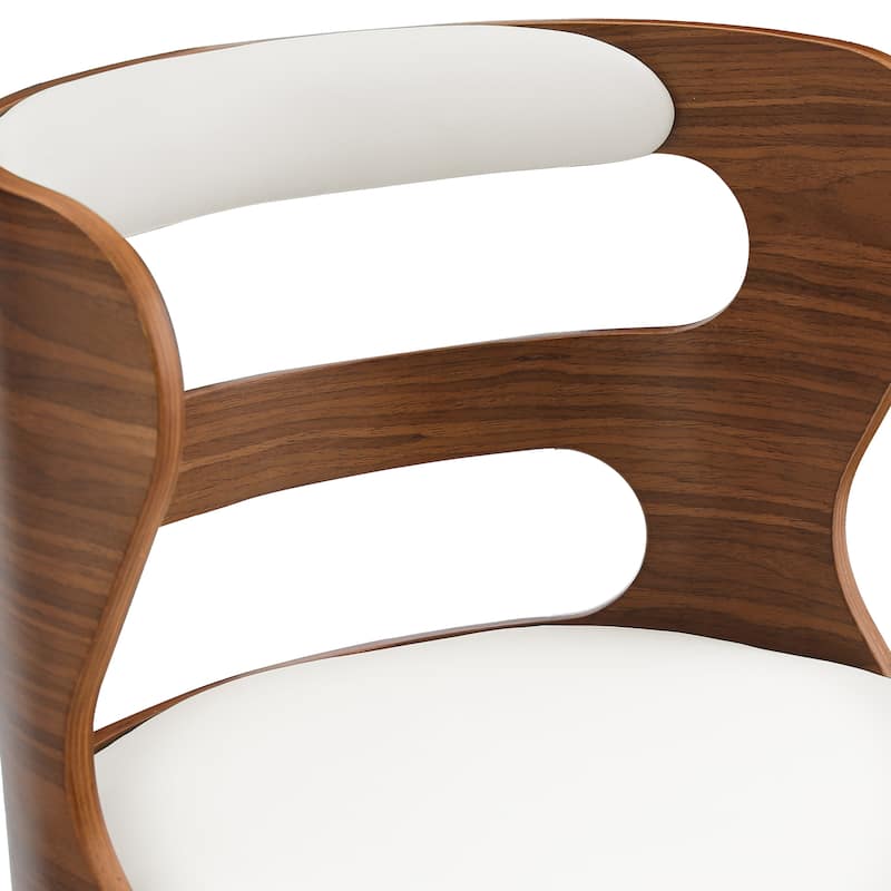 LUE BONA 26"H Modern Walnut Swivel Counter Height Stools, Bar Stools with Backs Set of 3 - 26" H