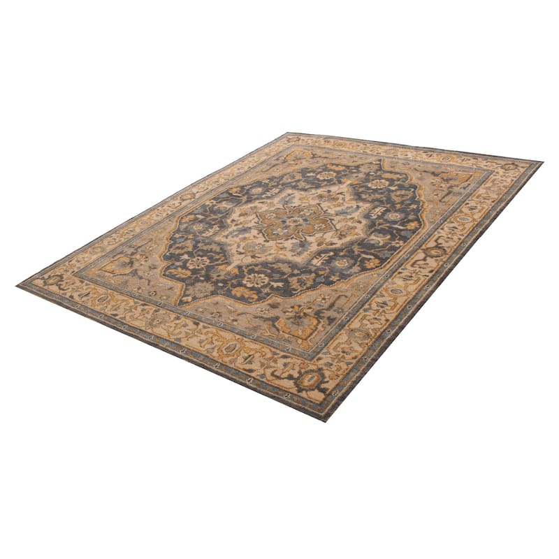 ECARPETGALLERY Hand-knotted Jules Serapi Grey Wool Rug - 9'1 x 11'10