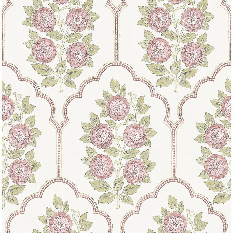 Society Social Floral Bazaar Rose Water Peel and Stick Wallpaper