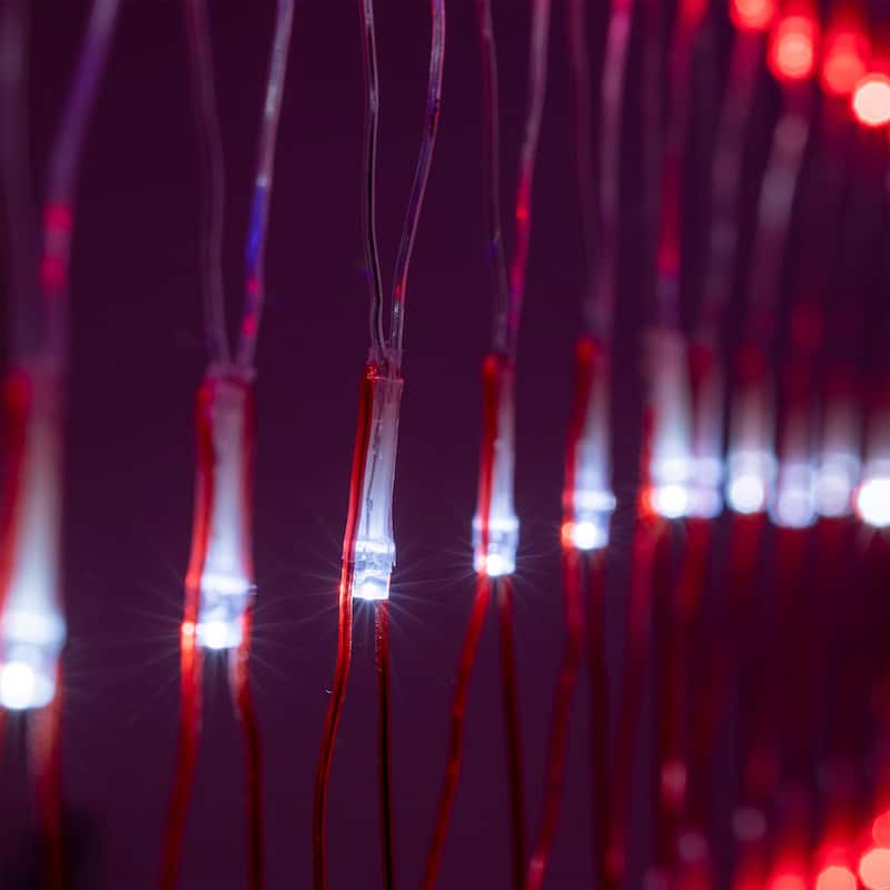 460 Light 4th of July USA LED Net Light Set, 4' X 6', Red/White/Blue, Clear Wire - Red/White/Blue