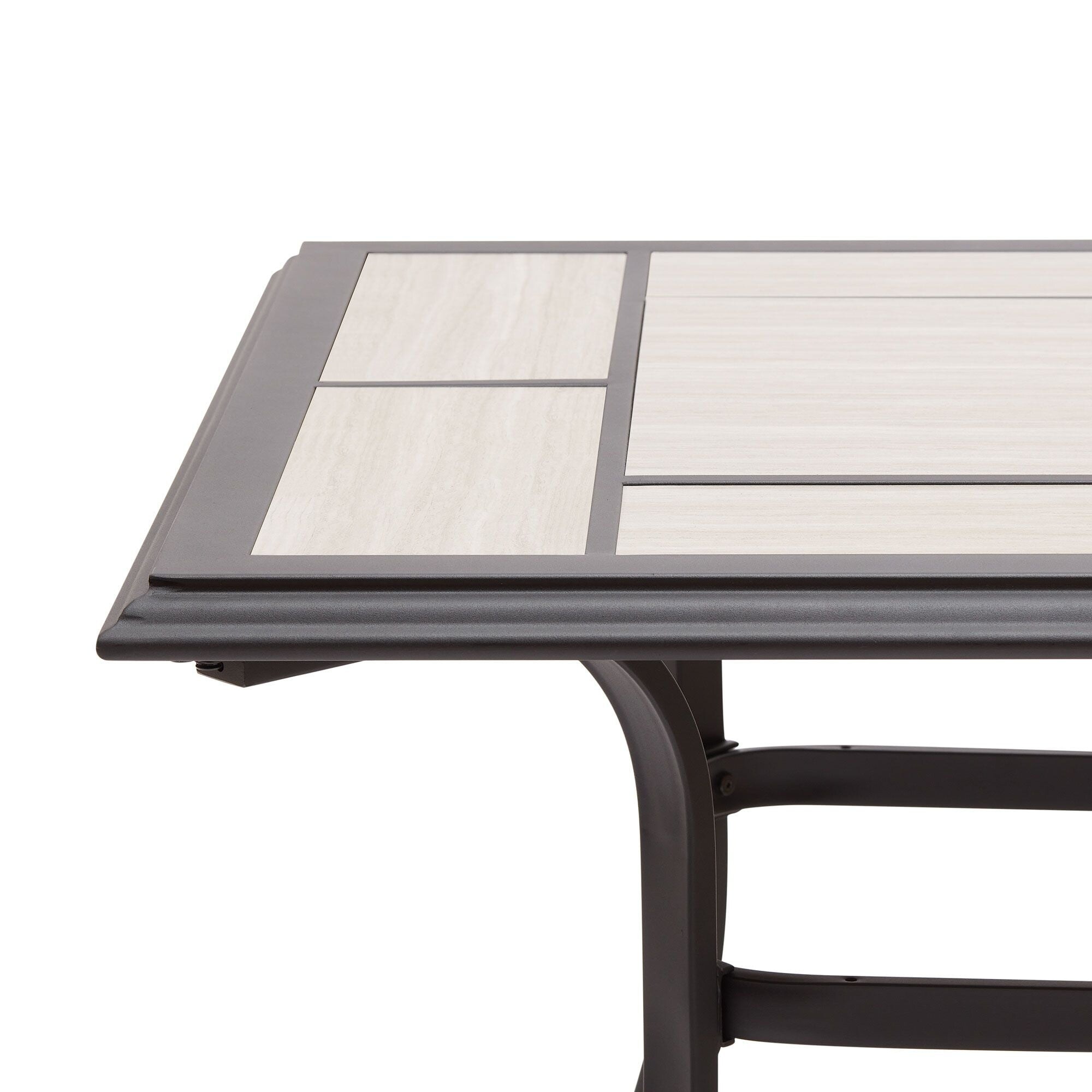 decorative tile for patio table umbrella hole Newport Outdoor Ceramic Tile Top Dining Table with Umbrella Hole, Gray -  Overstock