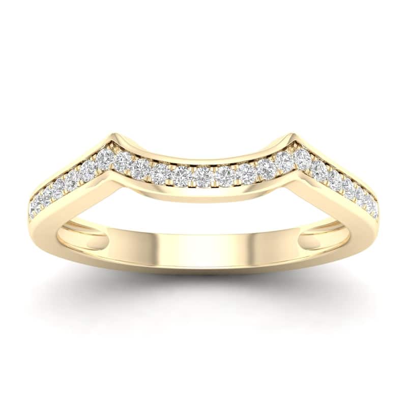 De Couer 10k Gold 1/6ct TDW Diamond Contour Wedding Band