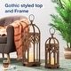preview thumbnail 11 of 52, Glitzhome Set of 2 Wooden Church Style Decorative Lanterns Candle Holders for Wedding Mantle Entryway