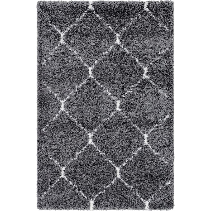 Shag Shoploni Collection Area Rug - 4'x6' - Gray