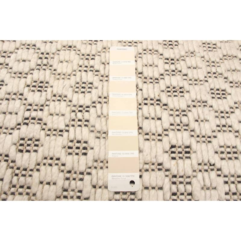 ECARPETGALLERY Braid weave Sienna Cream Wool Rug - 5'3 x 7'8