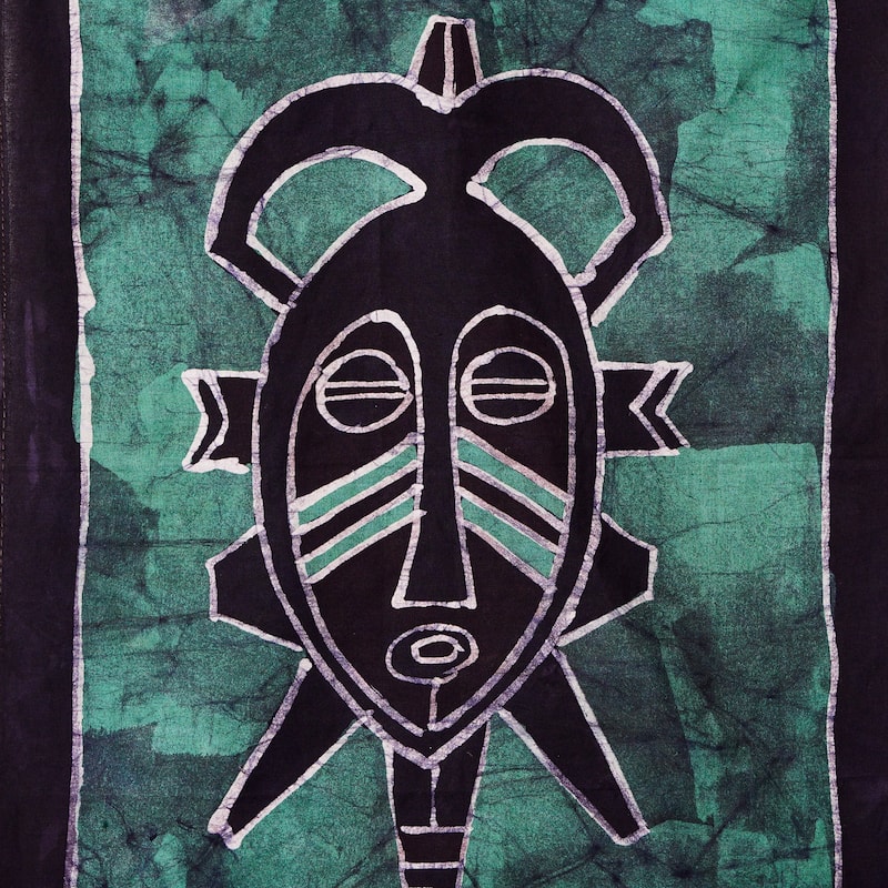 Novica Handmade Green Meditations Cotton Wall Hanging