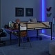 preview thumbnail 2 of 7, Metal loft Bed With Desk,LED loft Bed Frame Double Bed,Shelves,hanging compartments,safety guard,ladder,no box springs required
