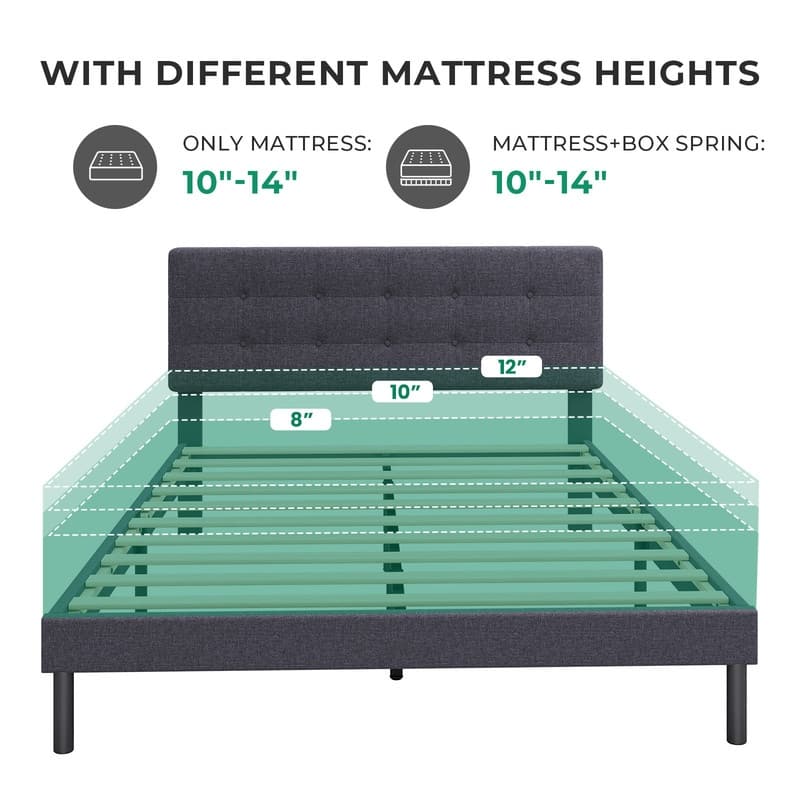 Modern Wooden Bed Frame With Headboard