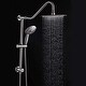 preview thumbnail 1 of 4, 5 -Spray Patterns 10 in. Wall Mount Dual Shower Heads Plastic Drill-Free Adjustable Slide Bar and Hose in Brushed Nickel