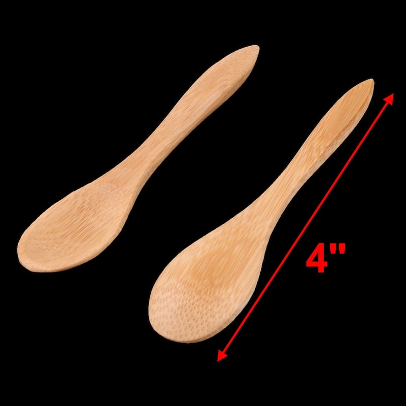Kitchen Coffee Tea Sugar Salt Wooden Scoop Spoon Wood Color 6pcs - Wood Color - 4" x 1" x 0.3"(L*W*H)