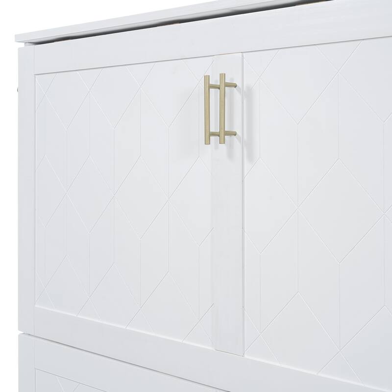 Murphy Bed with Pulley Design, Drawer & USB Ports