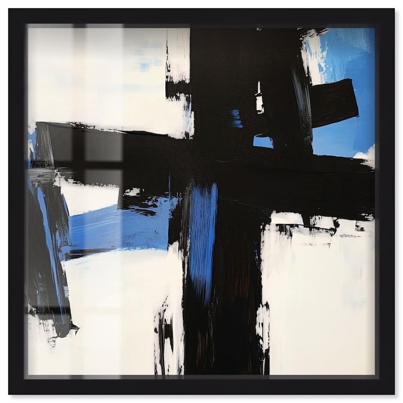 Blue Streak II Shadowbox by Art Remedy - Black - 30" x 30"