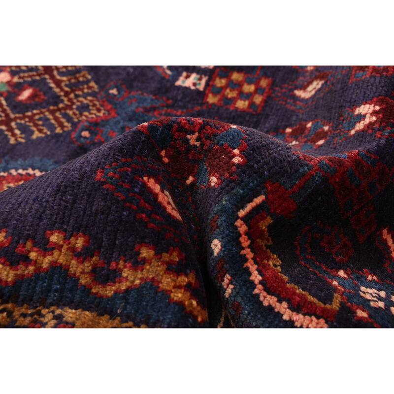 ECARPETGALLERY Hand-knotted Andelz Dark Navy Wool Rug - 4'1 x 10'2