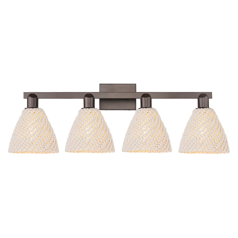 Innovations Lighting 716-4W-11-36 Natural Ballston Dome Vanity Natural - Oil Rubbed Bronze / Natural