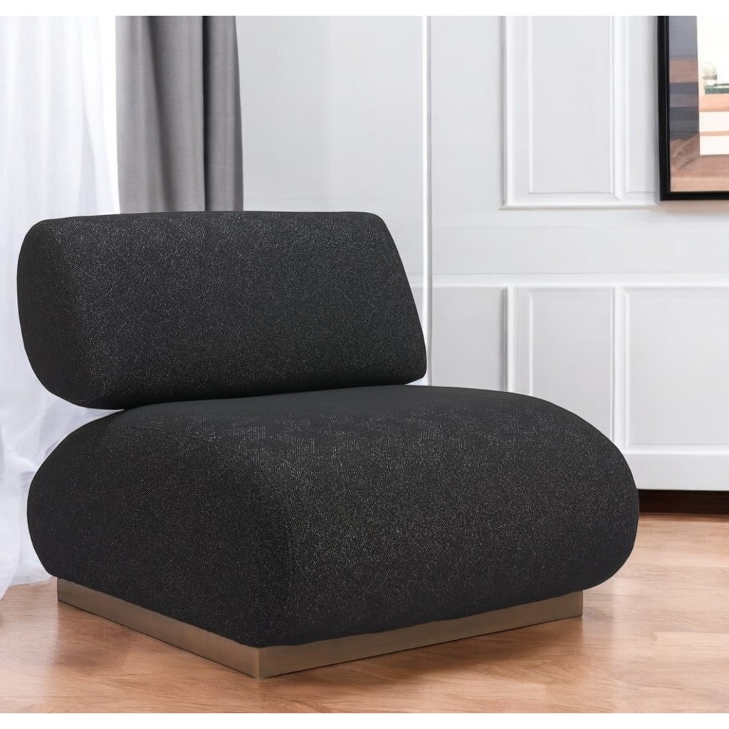 HomeRoots 34" Black And Bronze Fabric And Upholstered Side Chair - 34' X '31.1' X '39