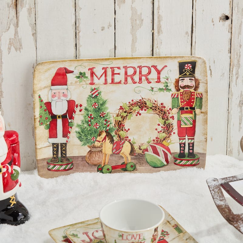 Certifed International Nutcracker Parade Rectangular Platter 16" x 12" - 16 L x 12 W x 1.25 H