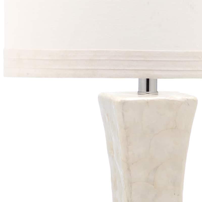 SAFAVIEH Lighting 30.5-inch White Shelley Concave Table Lamp (Set of 2).