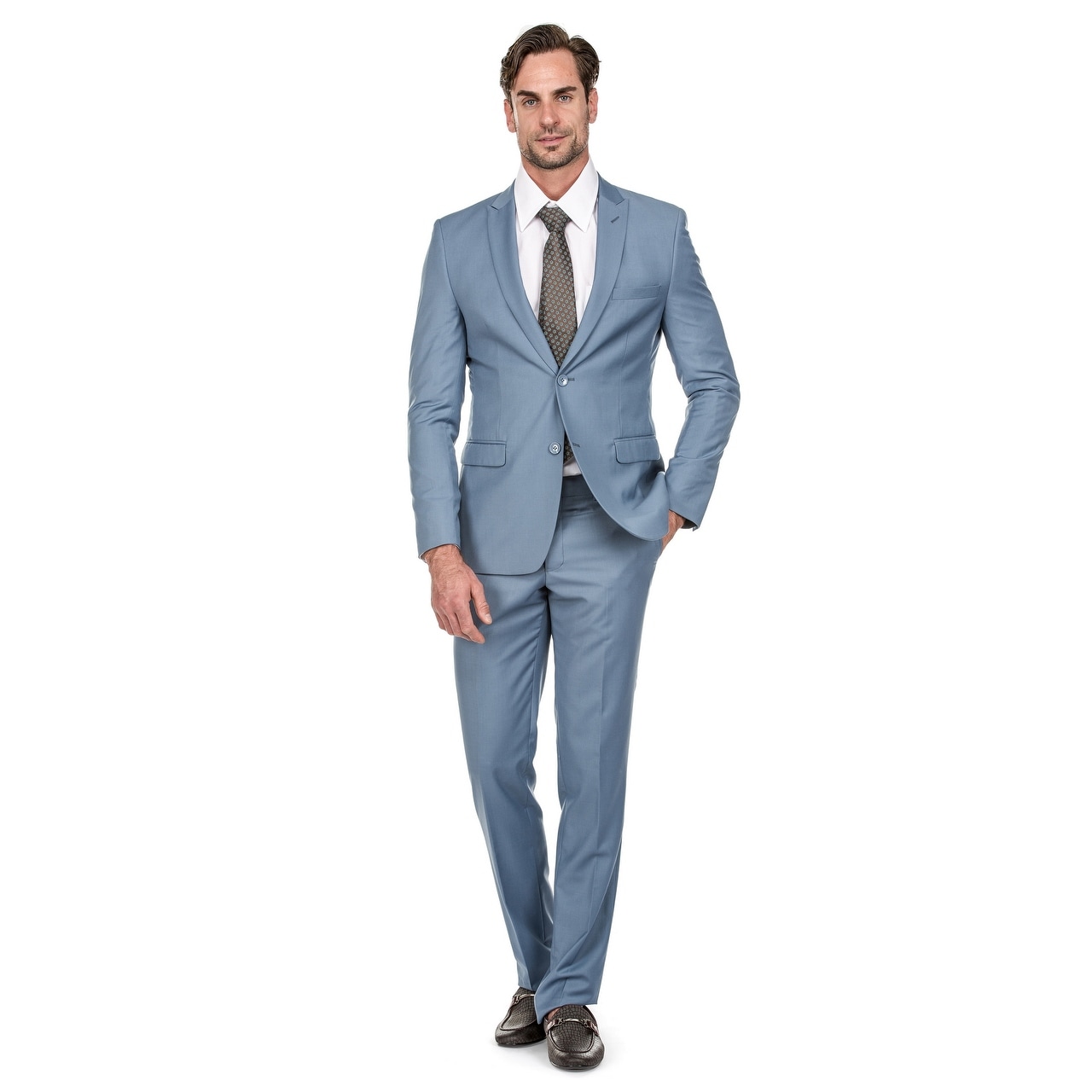 vrije tijd Neem de telefoon op Publiciteit Porto Filo 2 Pcs Light Blue Slim-Fit Men's Suit - Overstock - 22288342