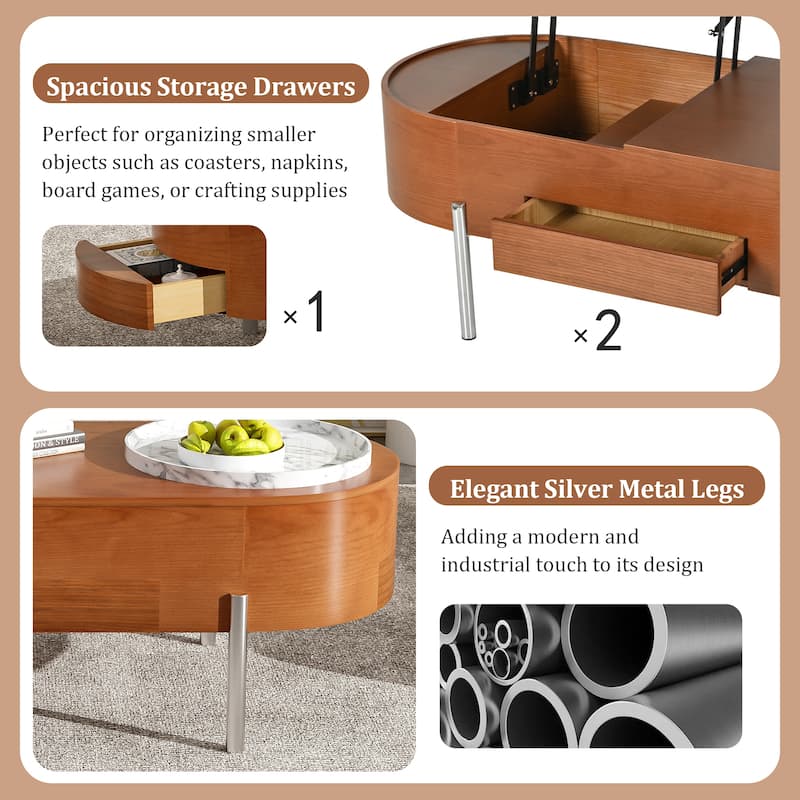 Lift Top Coffee Table with drawers